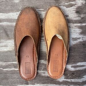 NEW Mohinders Women's Heritage Solid Slides walnut LEATHER flats SHOES 10